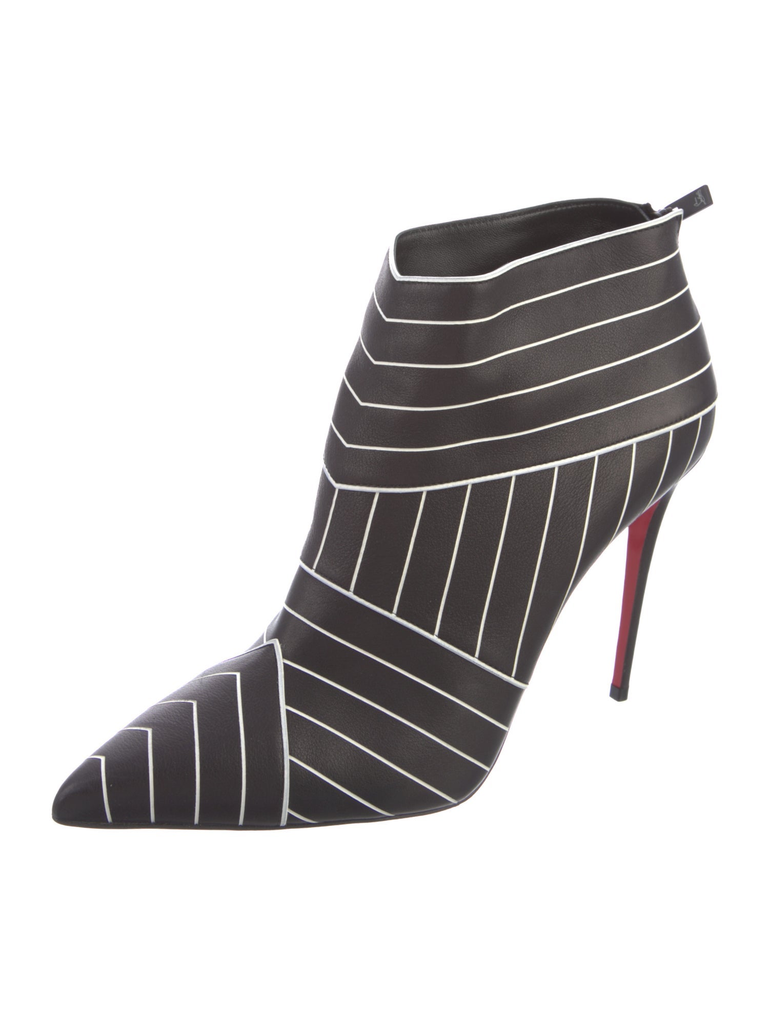 Christian Louboutin Leather Striped Boots