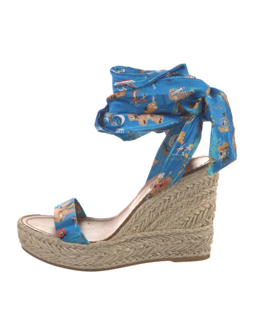 Christian Louboutin Satin Printed Espadrilles