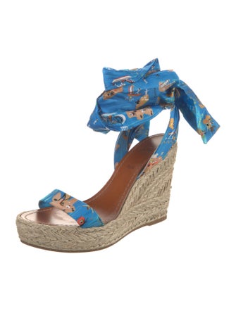 Christian Louboutin Satin Printed Espadrilles