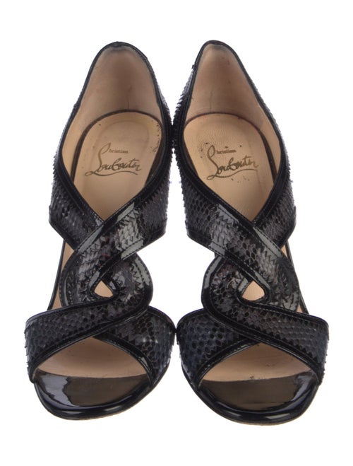 Christian Louboutin Suzanna 100 Snakeskin T-Strap Pumps