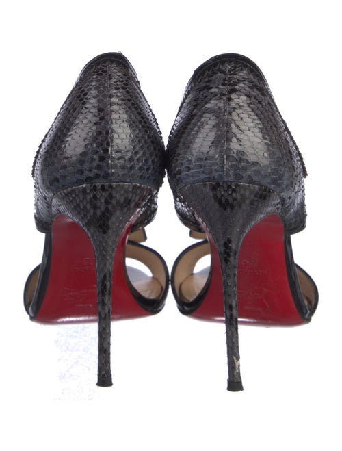Christian Louboutin Suzanna 100 Snakeskin T-Strap Pumps