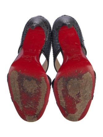 Christian Louboutin Suzanna 100 Snakeskin T-Strap Pumps