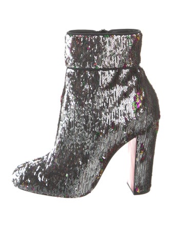 Christian Louboutin Sequins Lace-Up Boots