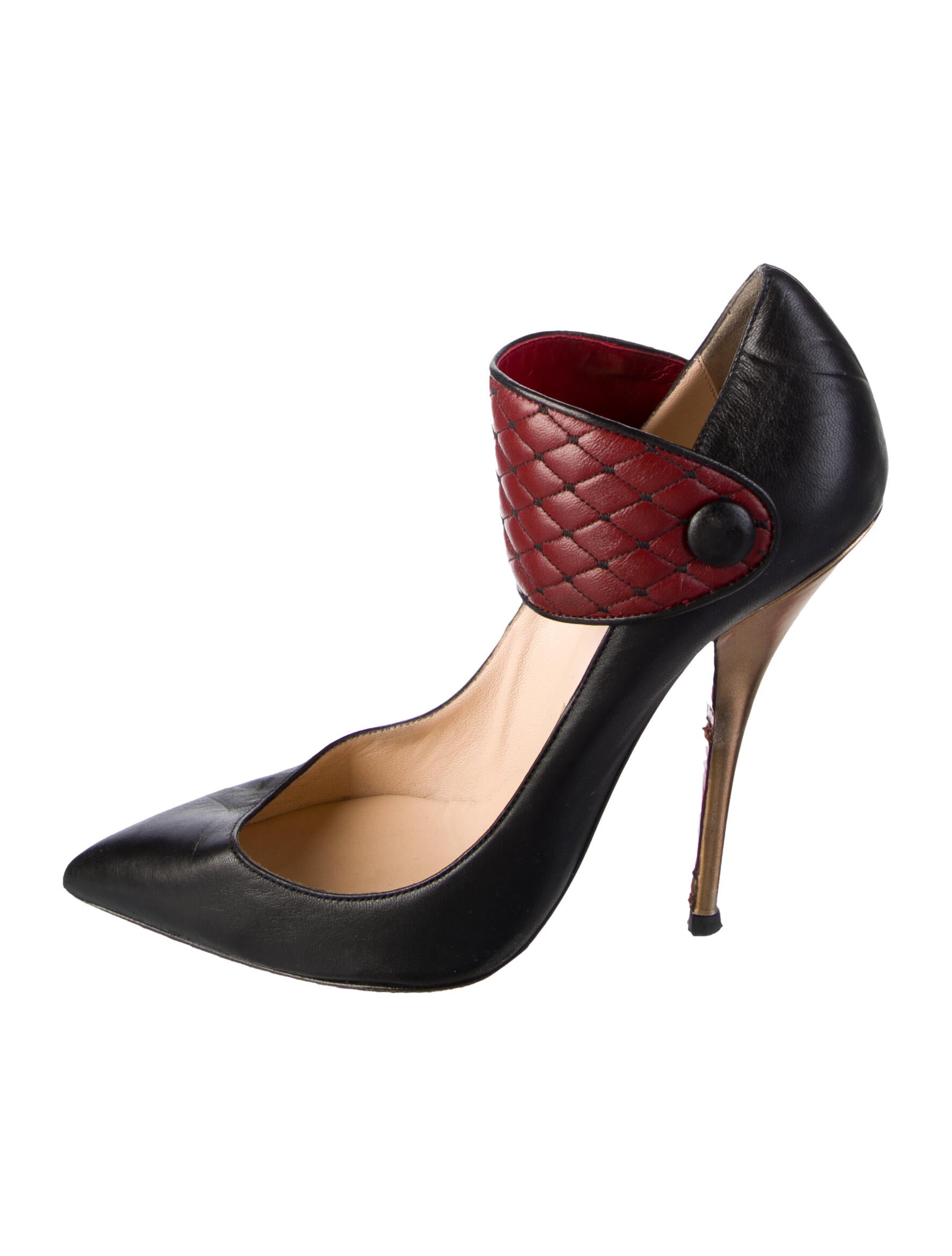 Christian Louboutin Leather Colorblock Pattern Pumps