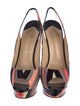 Christian Louboutin Patent Leather Colorblock Pattern Slingback Sandals