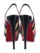 Christian Louboutin Patent Leather Colorblock Pattern Slingback Sandals