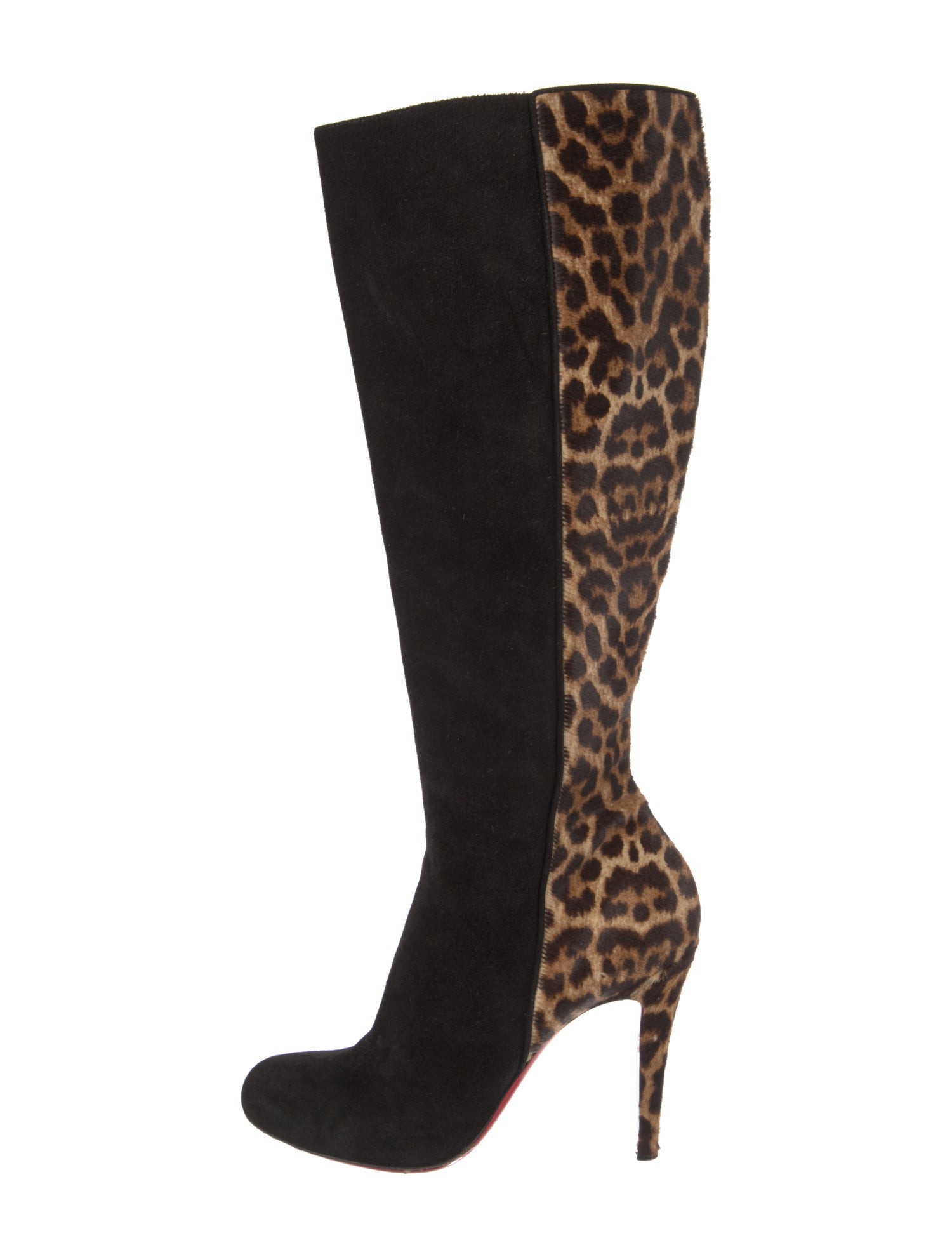 Christian Louboutin Suede Animal Print Boots