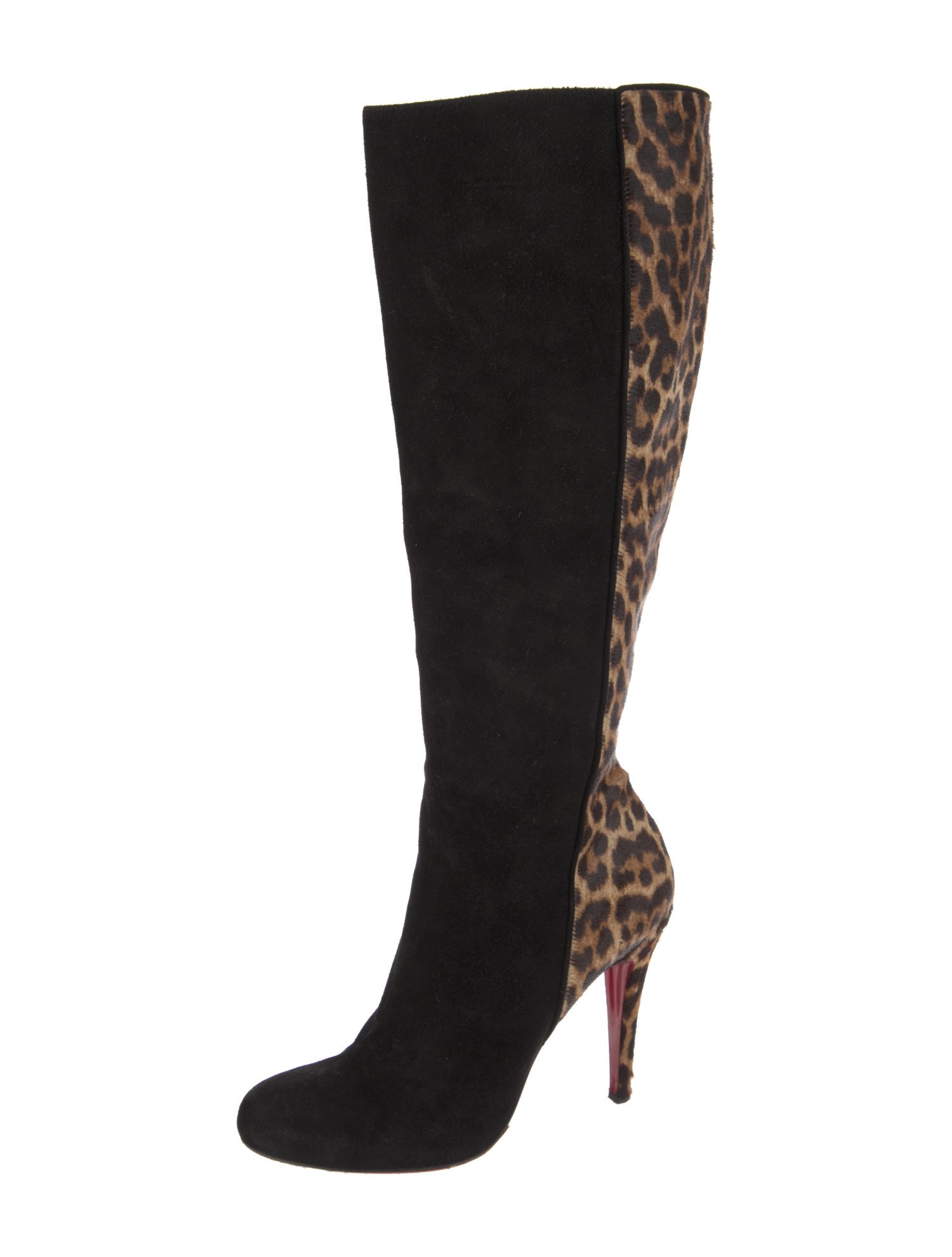 Christian Louboutin Suede Animal Print Boots