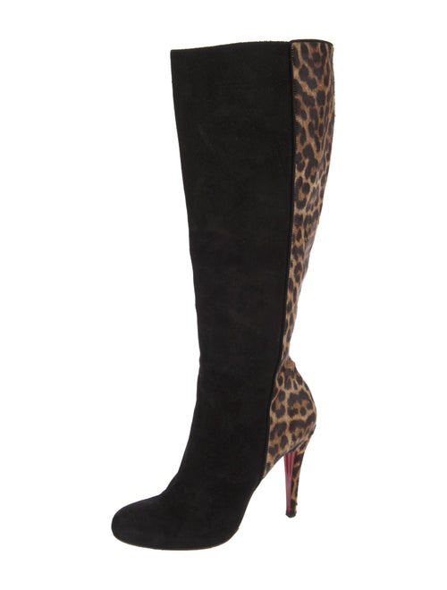 Christian Louboutin Suede Animal Print Boots