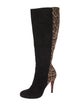 Christian Louboutin Suede Animal Print Boots