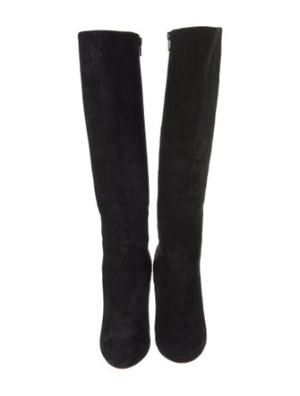 Christian Louboutin Suede Animal Print Boots