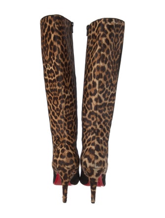 Christian Louboutin Suede Animal Print Boots
