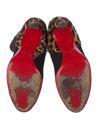 Christian Louboutin Suede Animal Print Boots