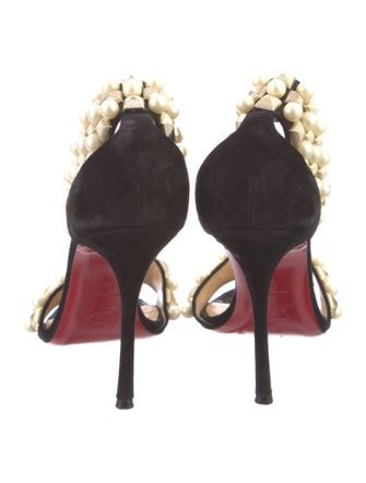 Christian Louboutin Spike Accents Suede Sandals