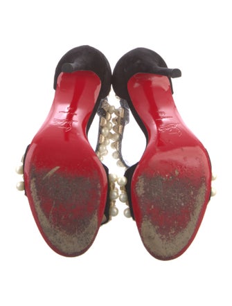 Christian Louboutin Spike Accents Suede Sandals