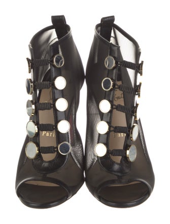Christian Louboutin Mesh Lace-Up Boots