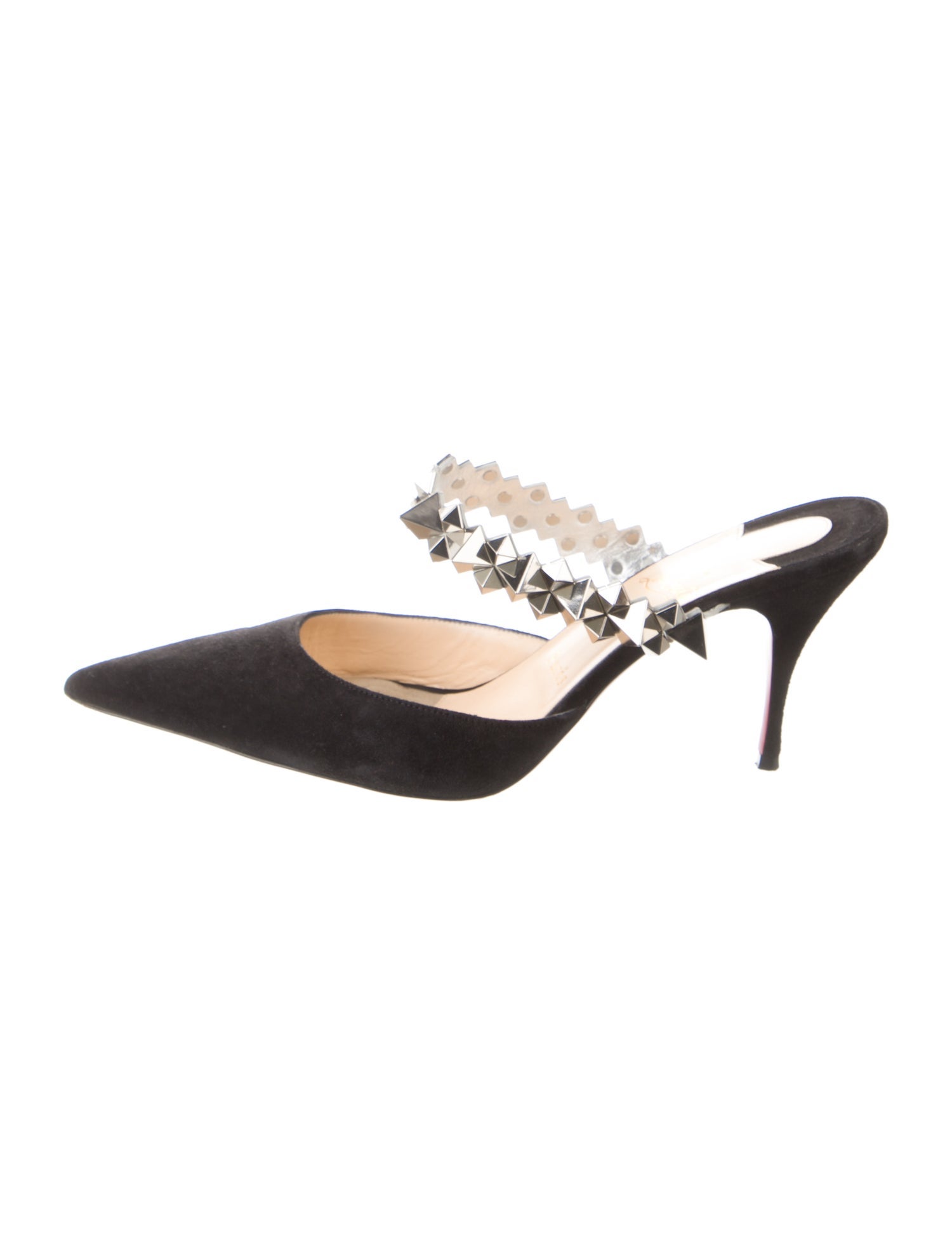 Christian Louboutin Suede Studded Accents Mules