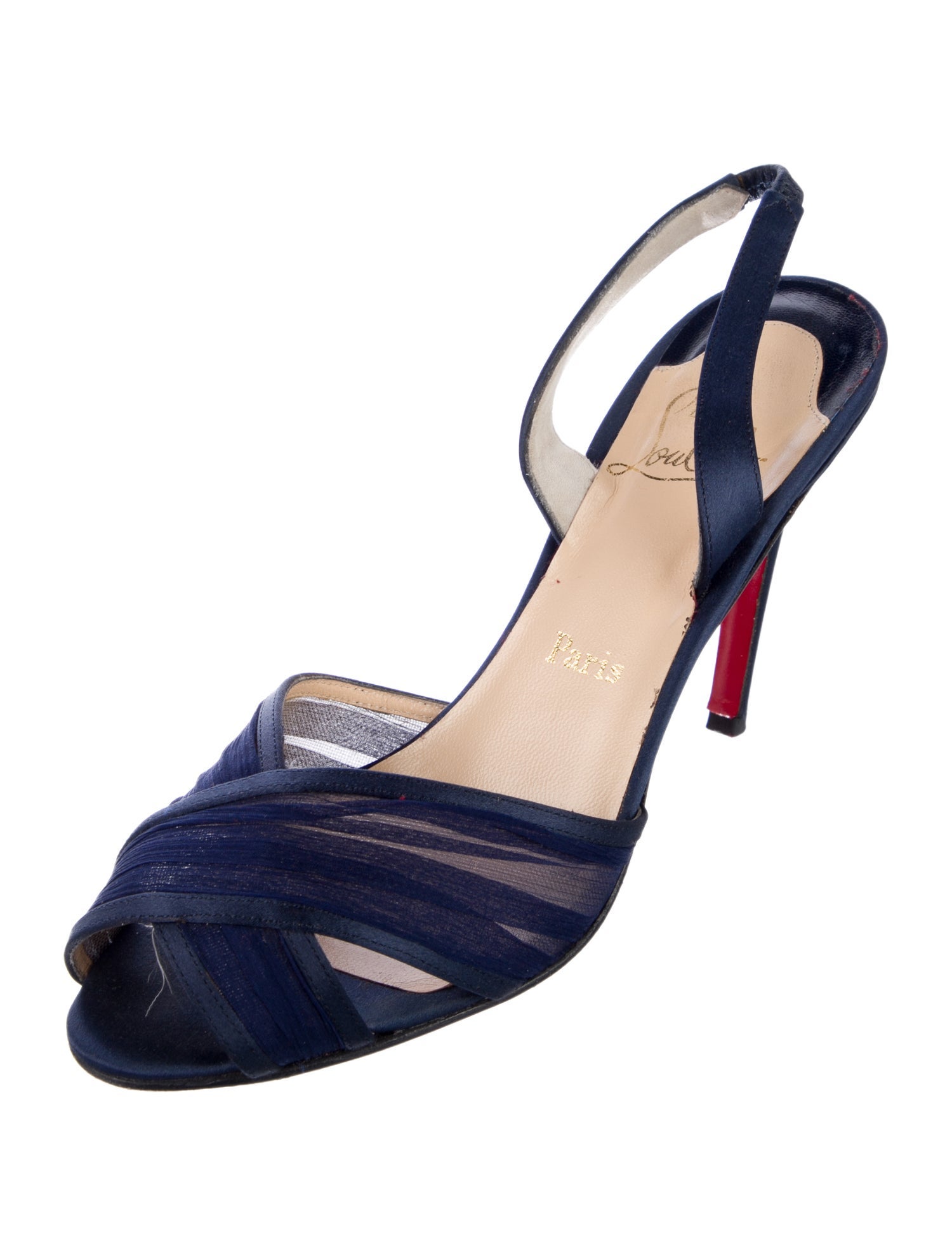 Christian Louboutin Satin Slingback Sandals