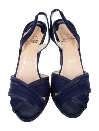 Christian Louboutin Satin Slingback Sandals