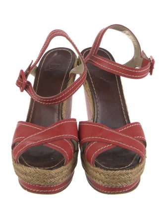 Christian Louboutin Leather Colorblock Pattern Espadrilles