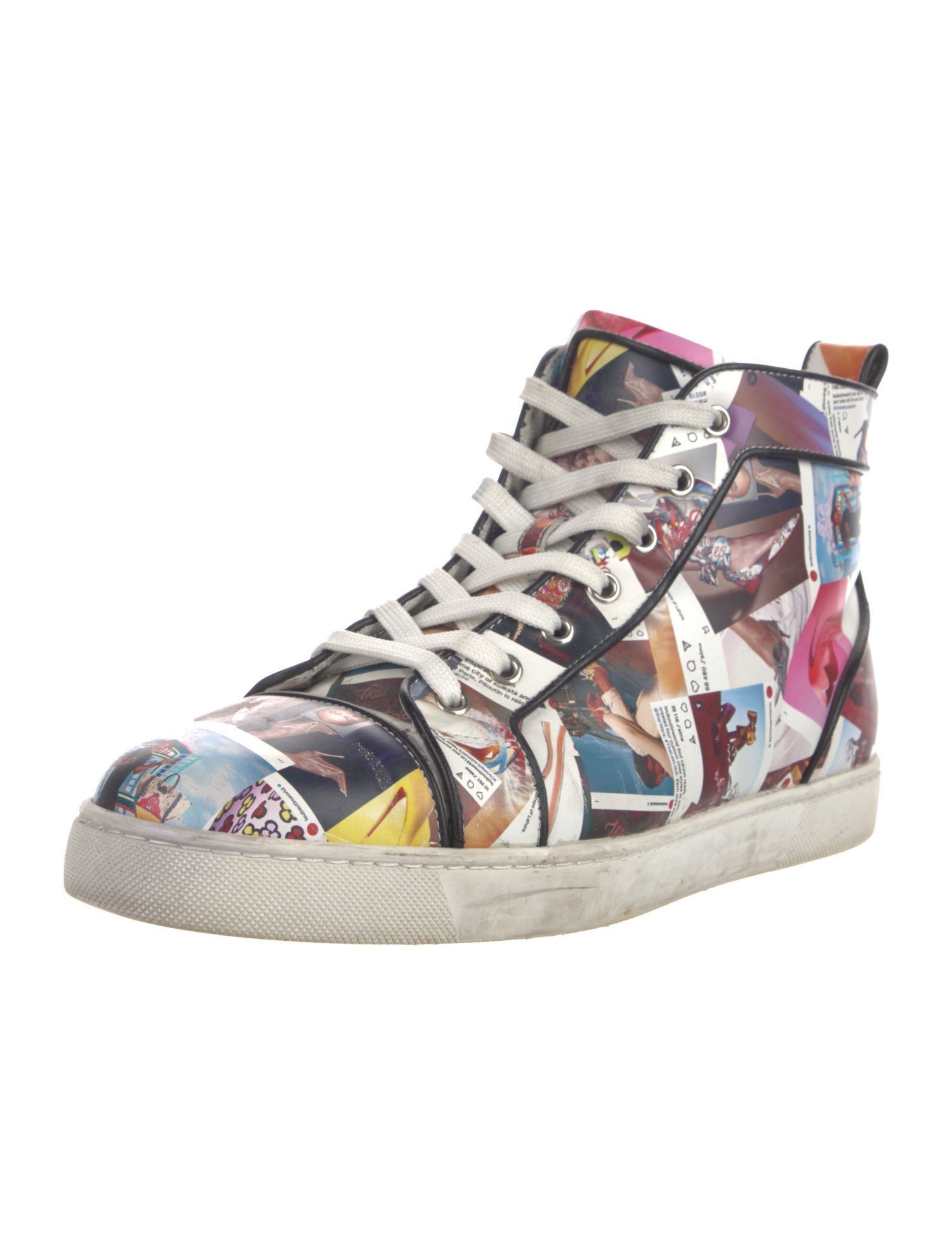 Christian Louboutin Leather Printed Sneakers White Sneakers