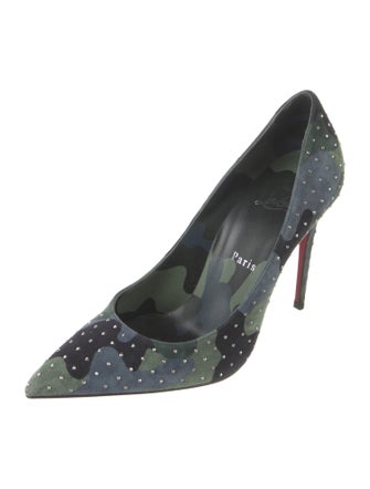 Christian Louboutin Kate Plume Suede Pumps