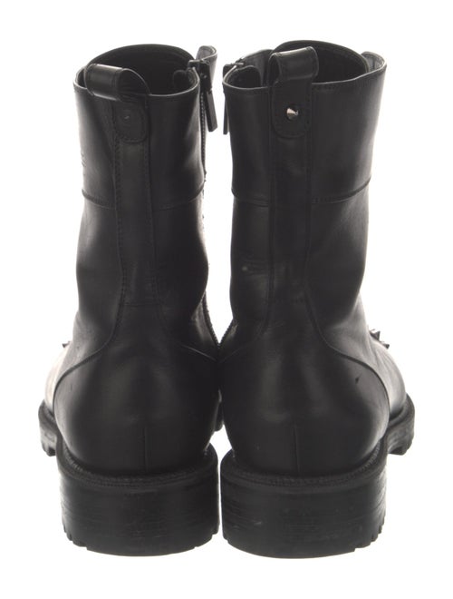 Christian Louboutin Leather Studded Accents Combat Boots