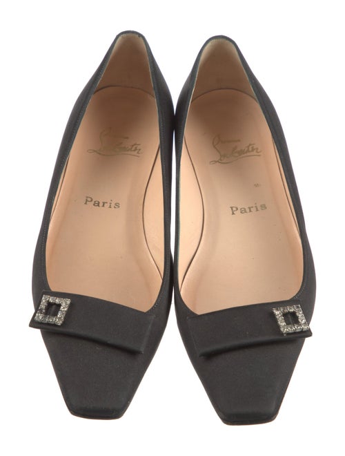 Christian Louboutin Satin Crystal Embellishments Flats