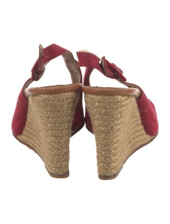 Christian Louboutin Leather Tweed Pattern Slingback Pumps