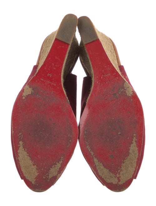 Christian Louboutin Leather Tweed Pattern Slingback Pumps