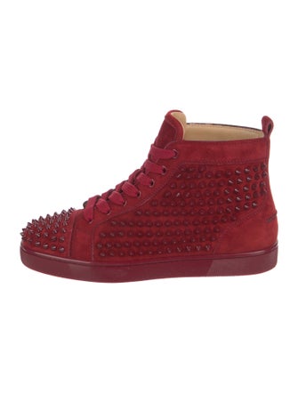 Christian Louboutin Suede Studded Accents Wedge Sneakers