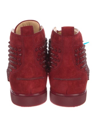 Christian Louboutin Suede Studded Accents Wedge Sneakers