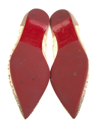 Christian Louboutin Mesh Crystal Embellishments Ballet Flats