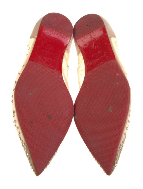 Christian Louboutin Mesh Crystal Embellishments Ballet Flats