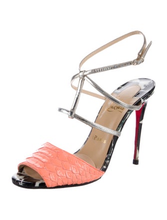 Christian Louboutin Leather Colorblock Pattern Sandals
