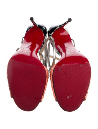 Christian Louboutin Leather Colorblock Pattern Sandals