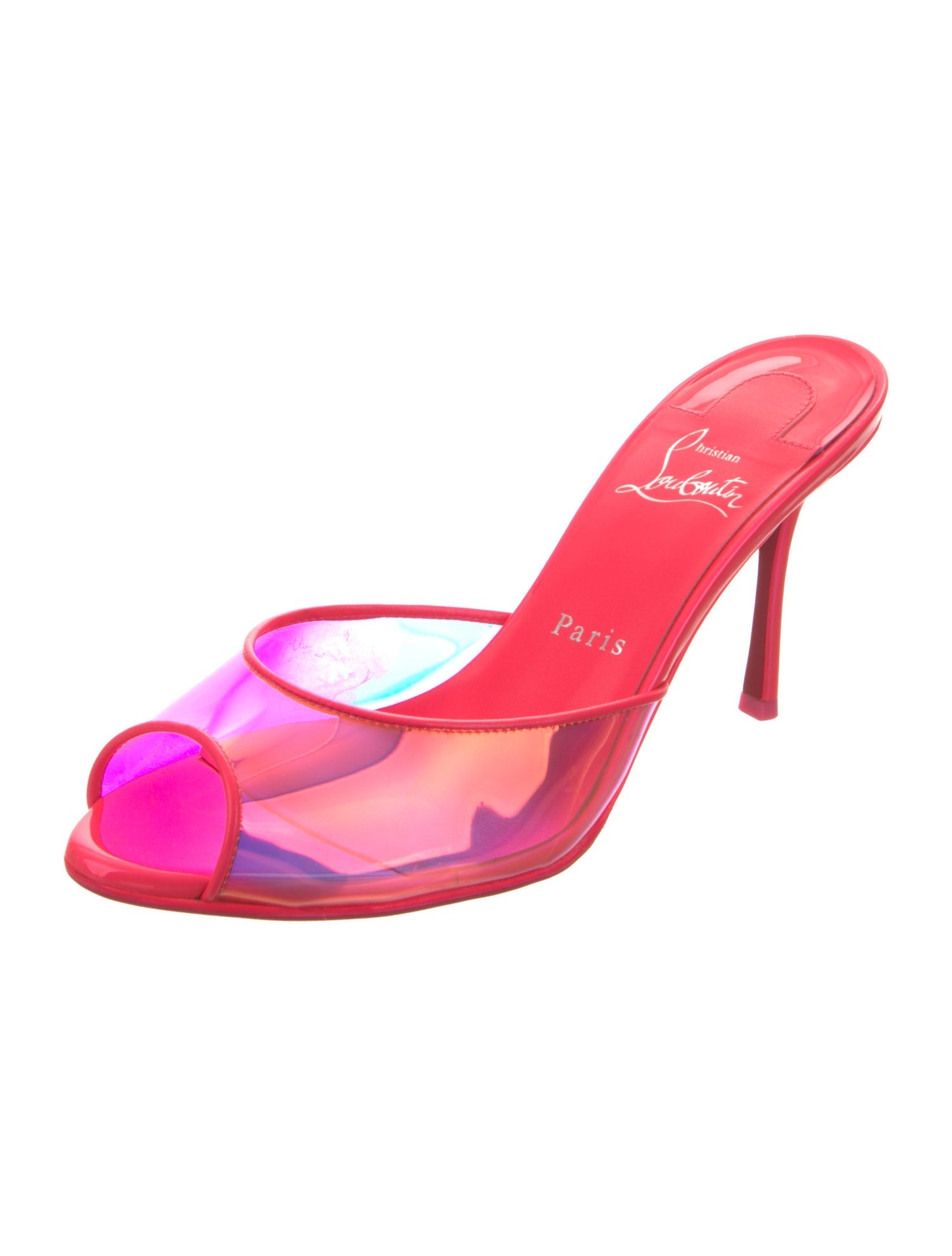 Christian Louboutin Rockstud Accents PVC Slides