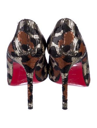 Christian Louboutin Sequins Animal Print Pumps