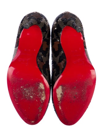 Christian Louboutin Sequins Animal Print Pumps