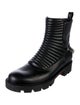Christian Louboutin Leather Chain-Link Accents Combat Boots