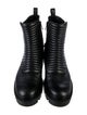 Christian Louboutin Leather Chain-Link Accents Combat Boots