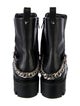 Christian Louboutin Leather Chain-Link Accents Combat Boots