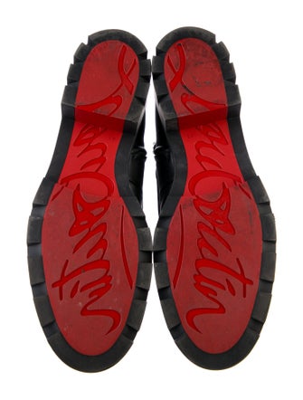 Christian Louboutin Leather Chain-Link Accents Combat Boots