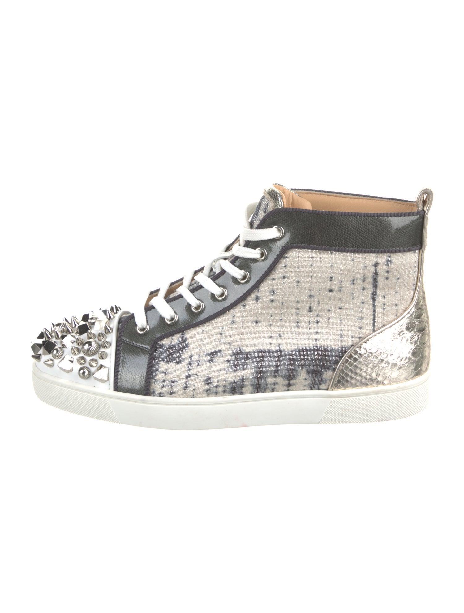 Christian Louboutin Printed Studded Accents Sneakers