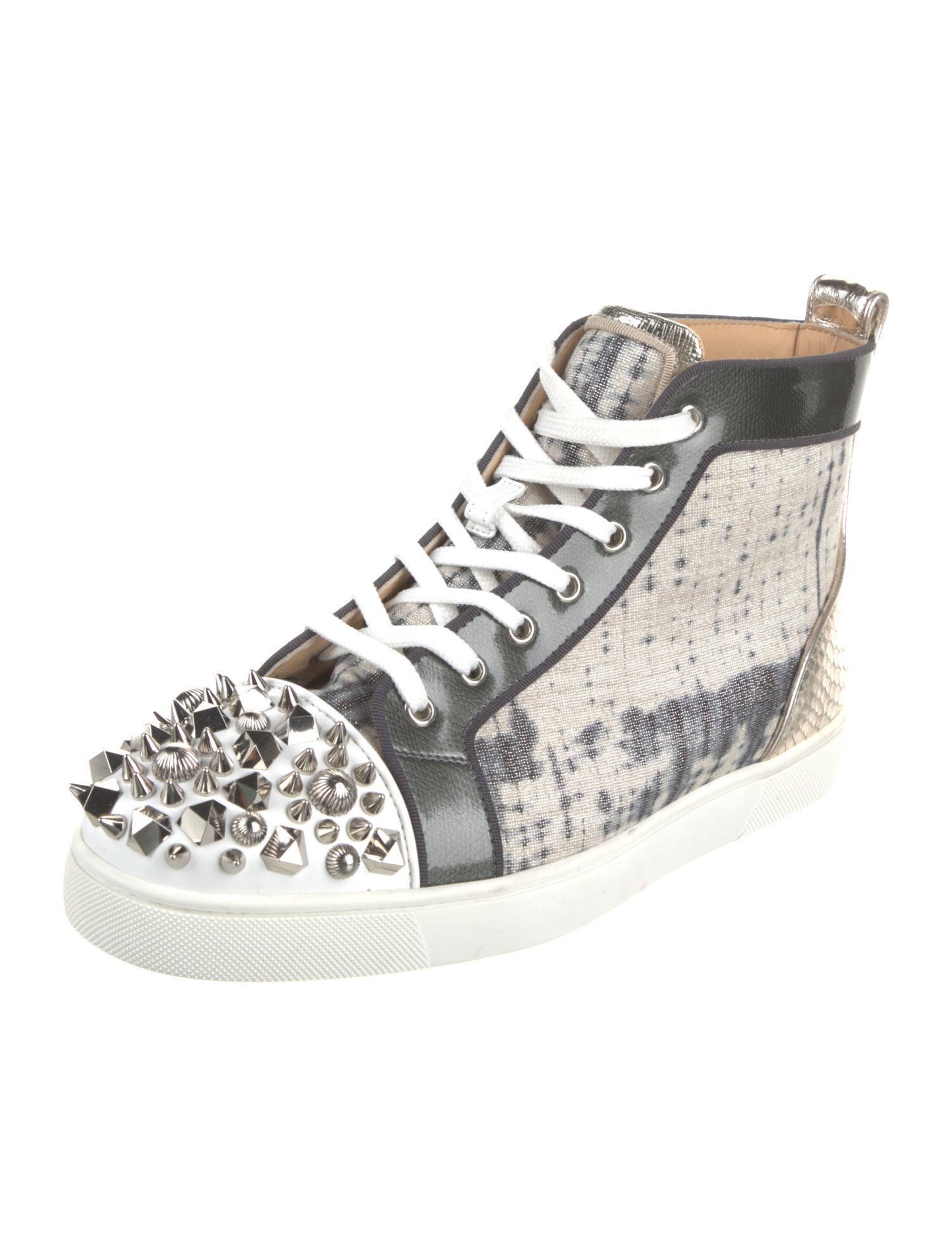 Christian Louboutin Printed Studded Accents Sneakers