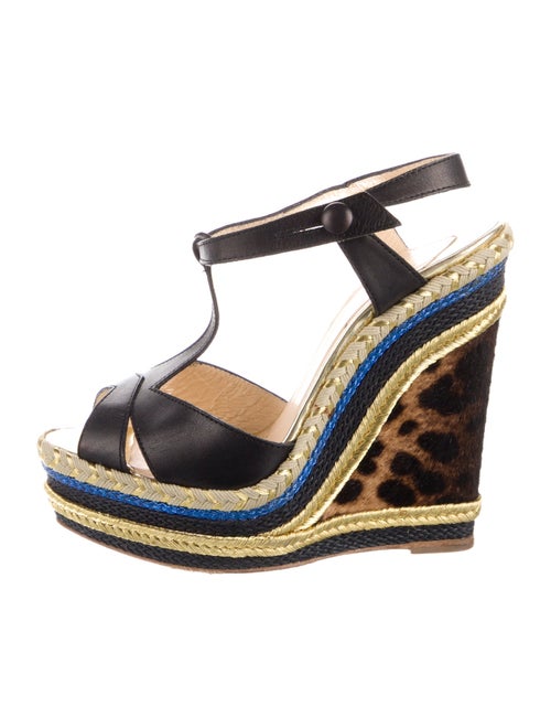 Christian Louboutin Leather Animal Print Espadrilles