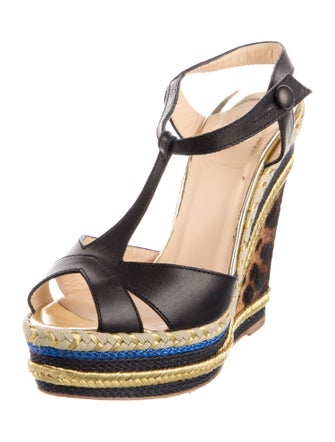Christian Louboutin Leather Animal Print Espadrilles