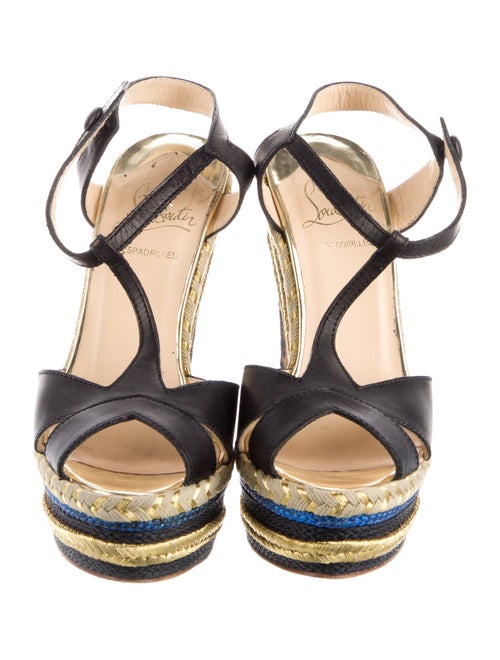 Christian Louboutin Leather Animal Print Espadrilles