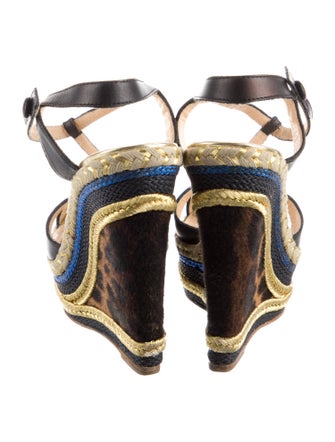 Christian Louboutin Leather Animal Print Espadrilles