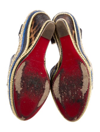 Christian Louboutin Leather Animal Print Espadrilles